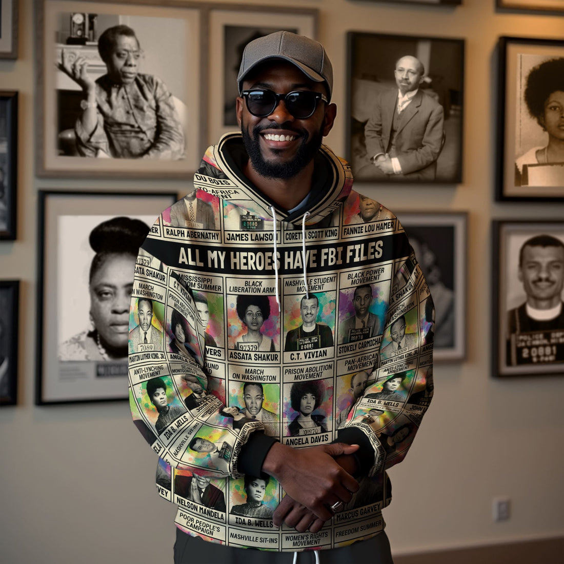 All My Heroes Have FBI Files All-over Hoodie Hoodie Tianci Pullover S