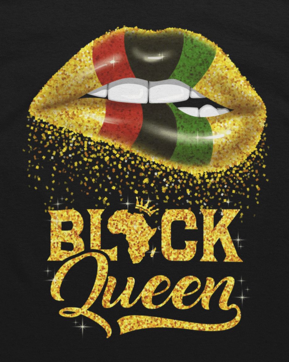 Black Queen Sexy Lips T-shirt Apparel Gearment 