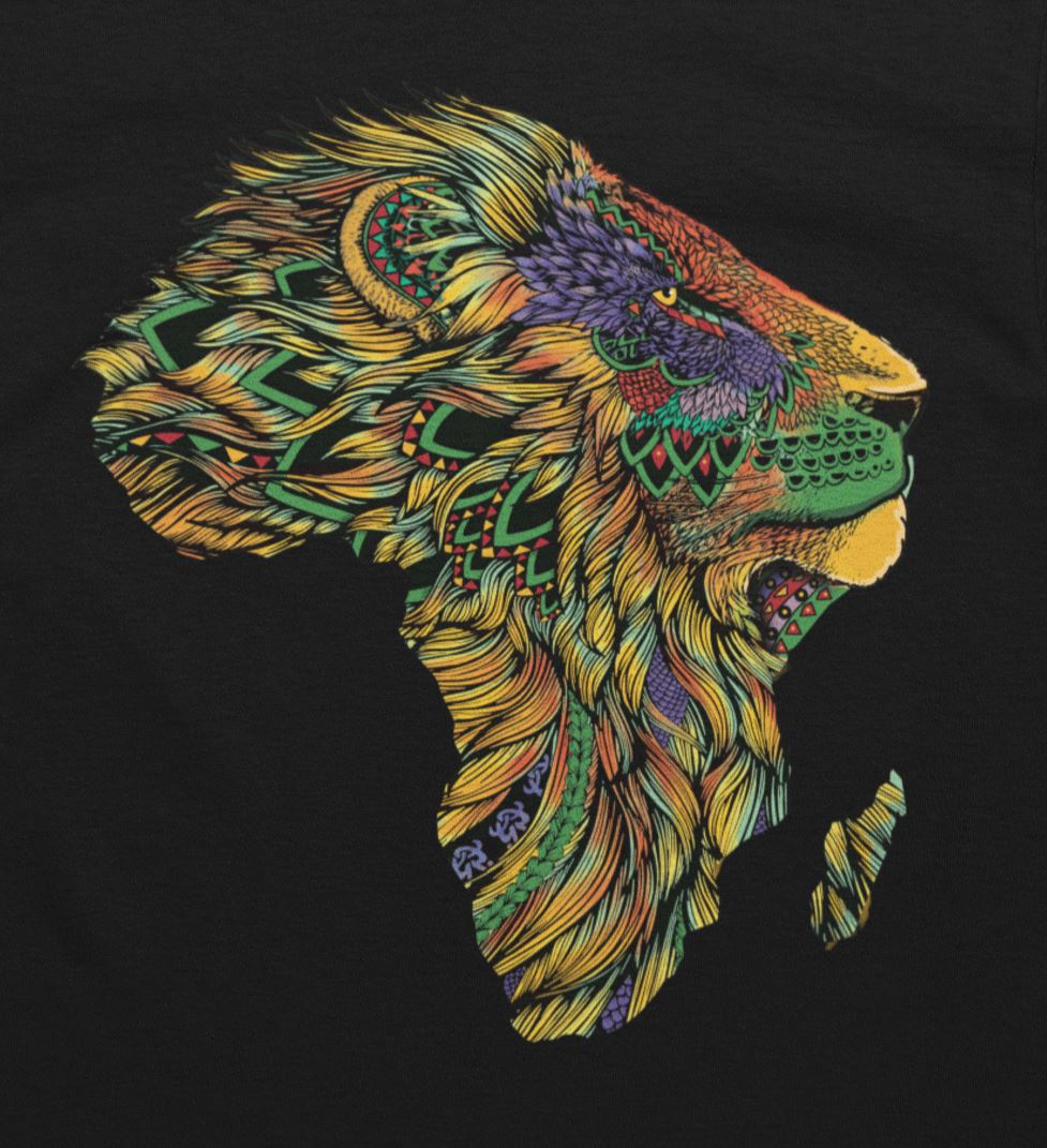 Lion African Pattern T-shirt Apparel Gearment 