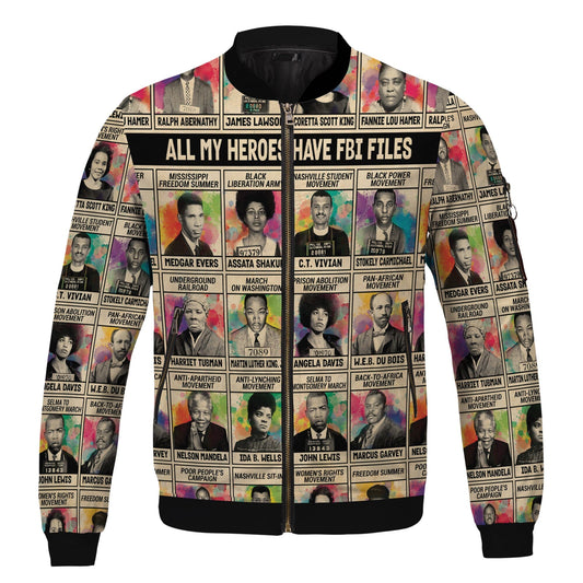 All My Heroes Have FBI Files Bomber Jacket