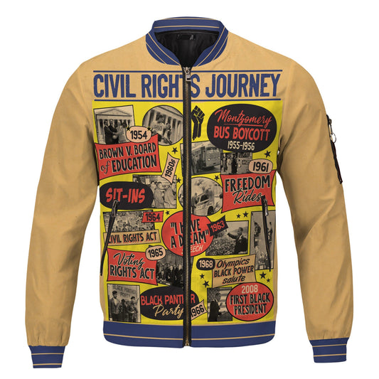 Civil Rights Events in 50s Style Bomber Jacket