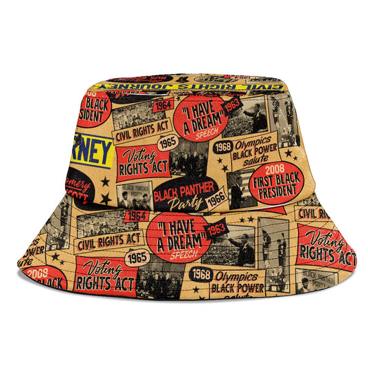 Civil Rights Events in 50s Style Bucket Hat Bucket Hat Tianci