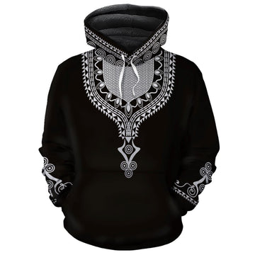 Printed Dashiki Color Black Premium Hoodie Fleece Hoodie Zootop Bear Pullover S