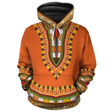 Printed Dashiki In Orange Premium Hoodie Fleece Hoodie Zootop Bear Pullover S