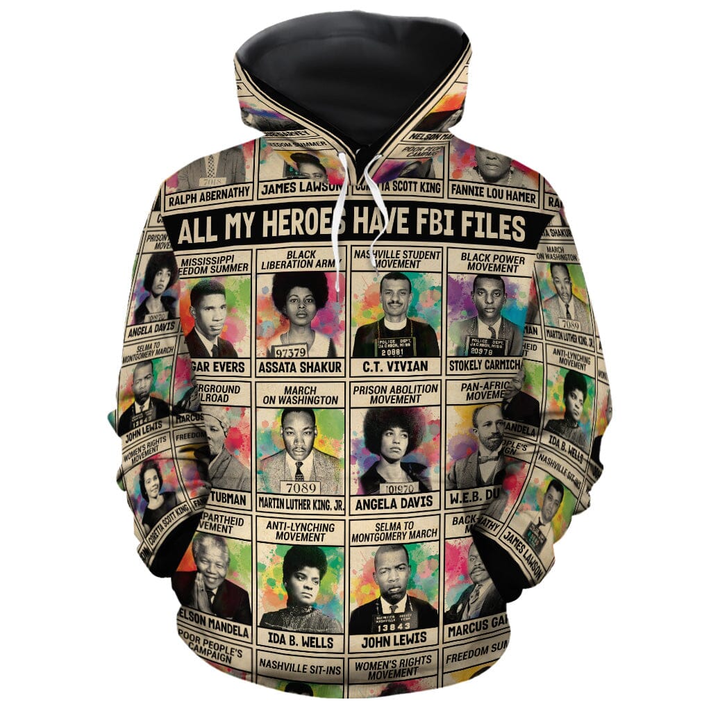 All My Heroes Have FBI Files All-over Hoodie Hoodie Tianci Pullover S