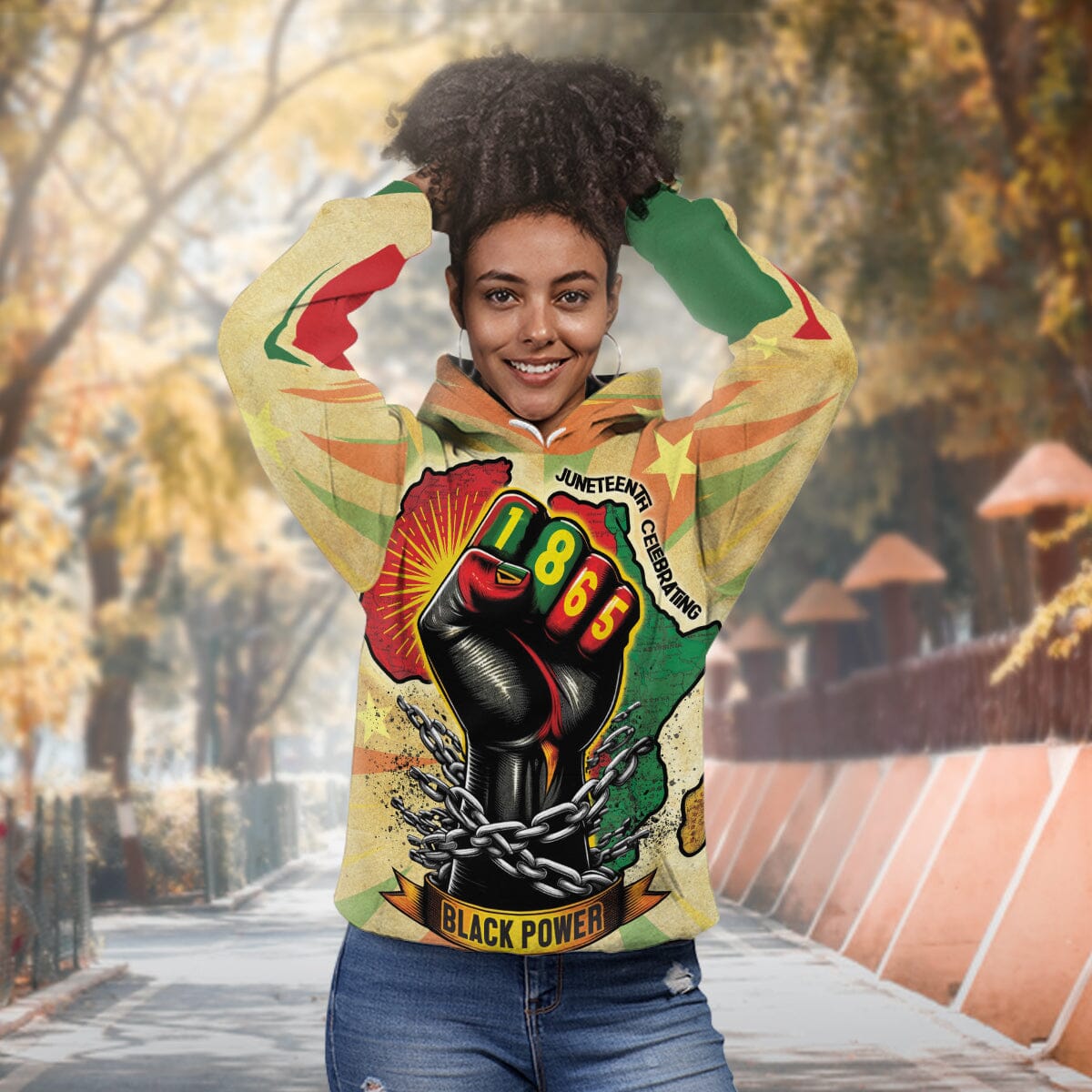 Resilience of Freedom Juneteenth All-over Hoodie Hoodie Tianci 