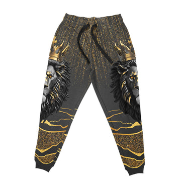 Black and Gold Lion Joggers Joggers Tianci