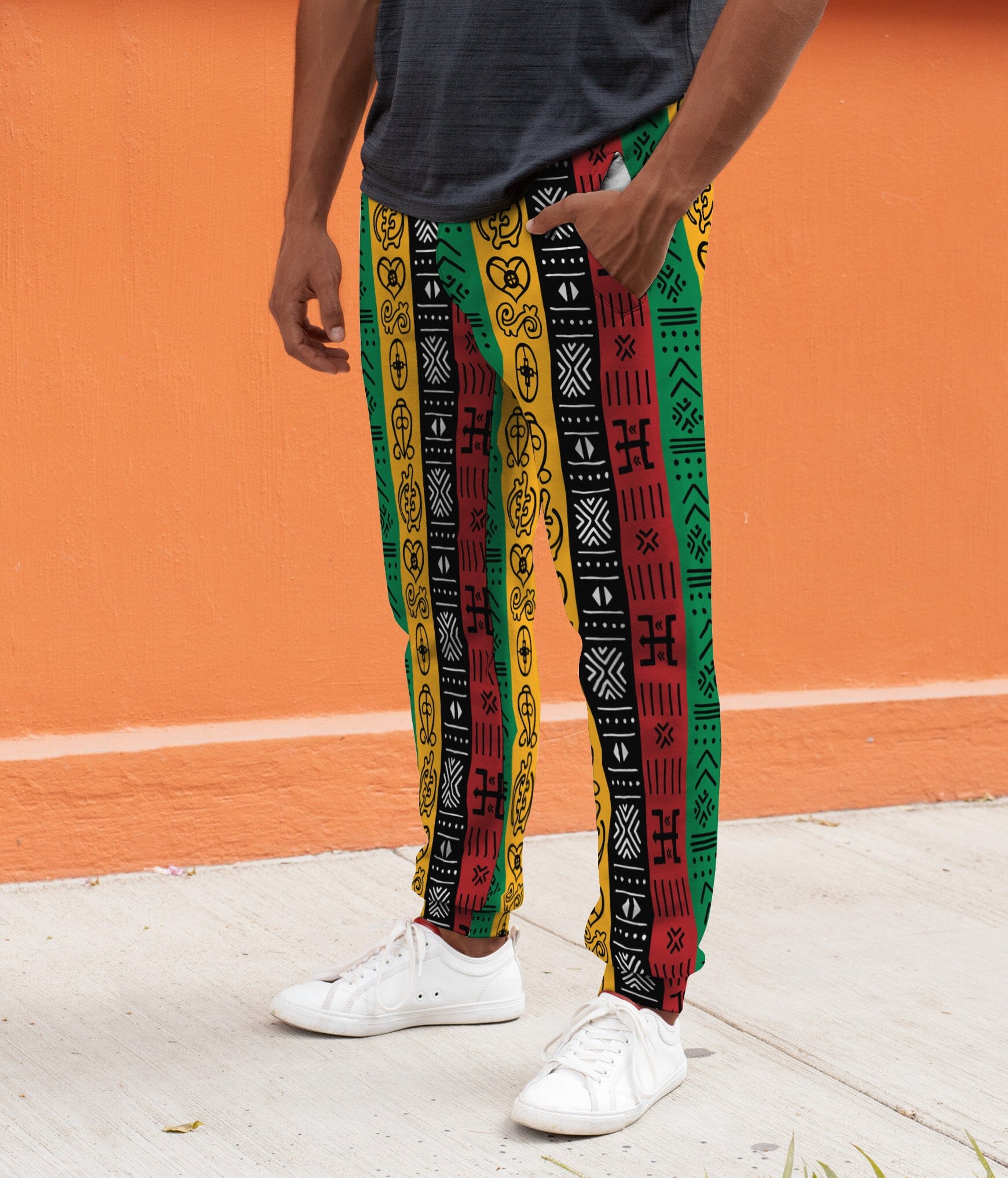 African Symbols In Pan African Colors Joggers Joggers Tianci 