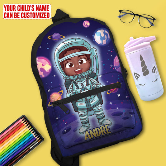 Personalized Little Afro Astronaut Kid Backpack Kid Backpack Tianci