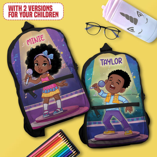Personalized Little Afro Singer Kid Backpack Kid Backpack Tianci
