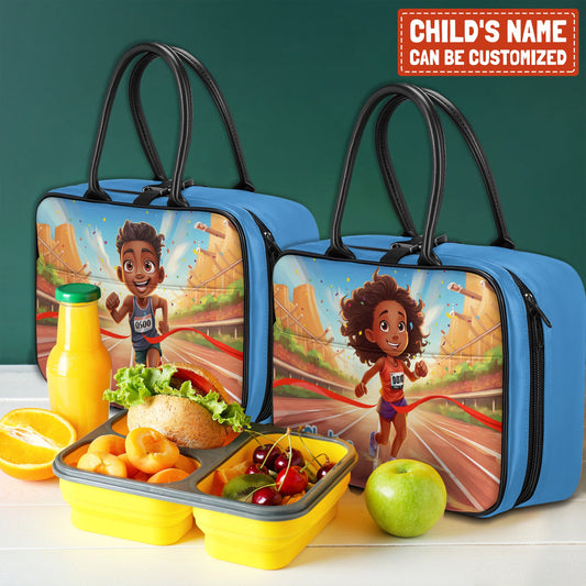 Personalized Little Afro Athlete Lunch Bag For Kids (Without Containers) Kid Lunch bag Tianci
