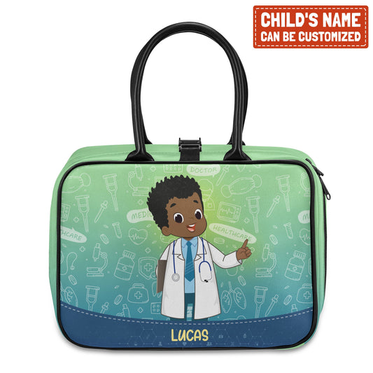 Personalized Little Afro Doctor Lunch Bag For Kids (Without Containers) Kid Lunch bag Tianci