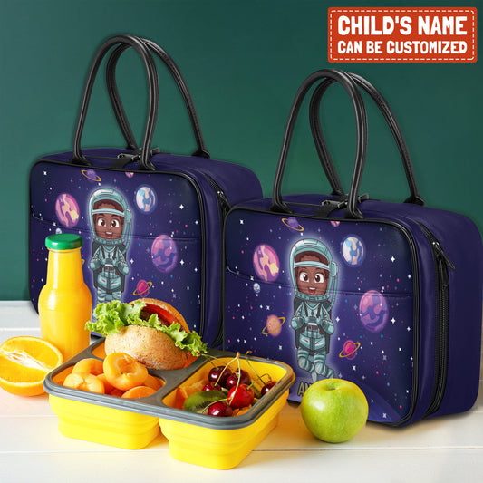 Personalized Little Afro Astronaut Lunch Bag For Kids (Without Containers) Kid Lunch bag Tianci