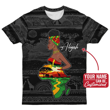 Mother Africa Map T-shirt AOP Tee Tianci