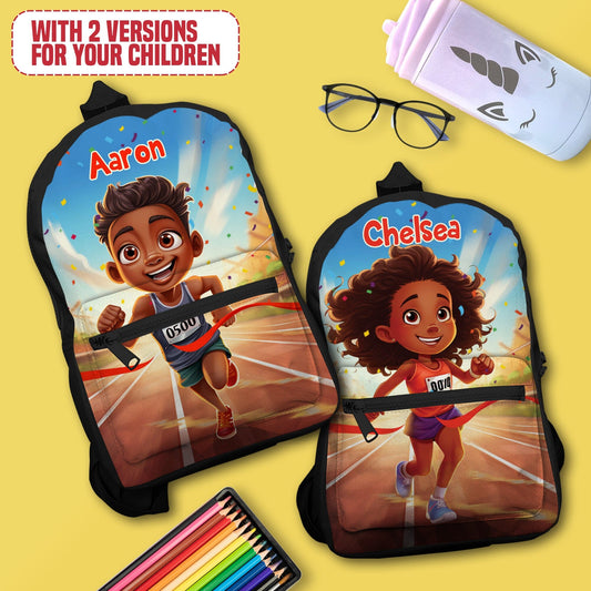 Personalized Little Afro Athlete Kid Backpack Kid Backpack Tianci