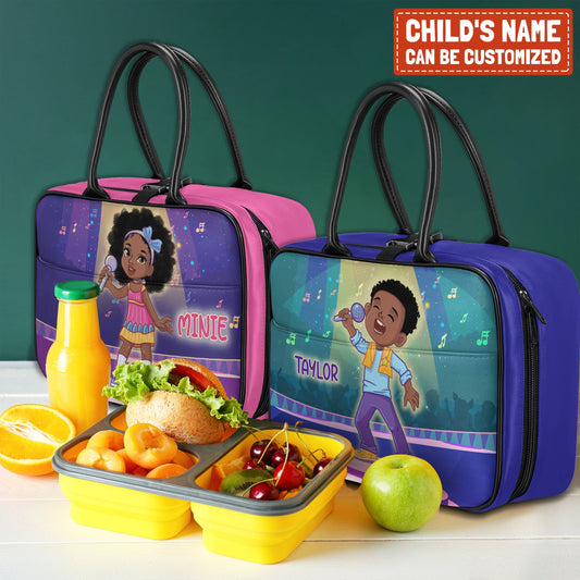 Personalized Little Afro Singer Lunch Bag For Kids (Without Containers) Kid Lunch bag Tianci