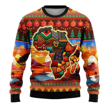 African Heritage and Celebrated Christmas Ugly Sweatshirt Sweatshirt Tianci