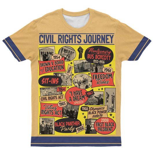 Civil Rights Events in 50s Style T-shirt AOP Tee Tianci
