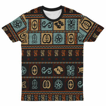 Vintage Adinkra Symbols T-shirt AOP Tee Tianci