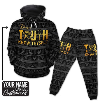 Truth Know Thyself 2 All-over Hoodie And Joggers Set Hoodie Joggers Set Tianci 