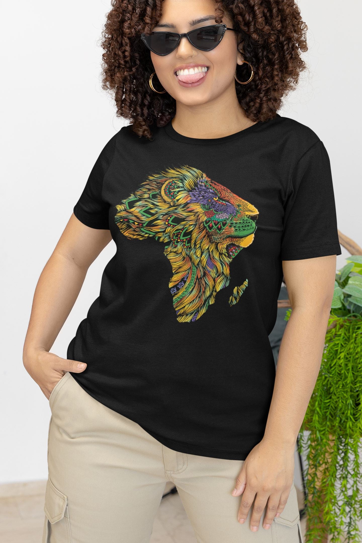 Lion African Pattern T-shirt Apparel Gearment 