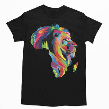Lion Colorful Map T-shirt Apparel Gearment 