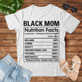 Black Mom Nutrition Facts T-Shirt Apparel CustomCat 