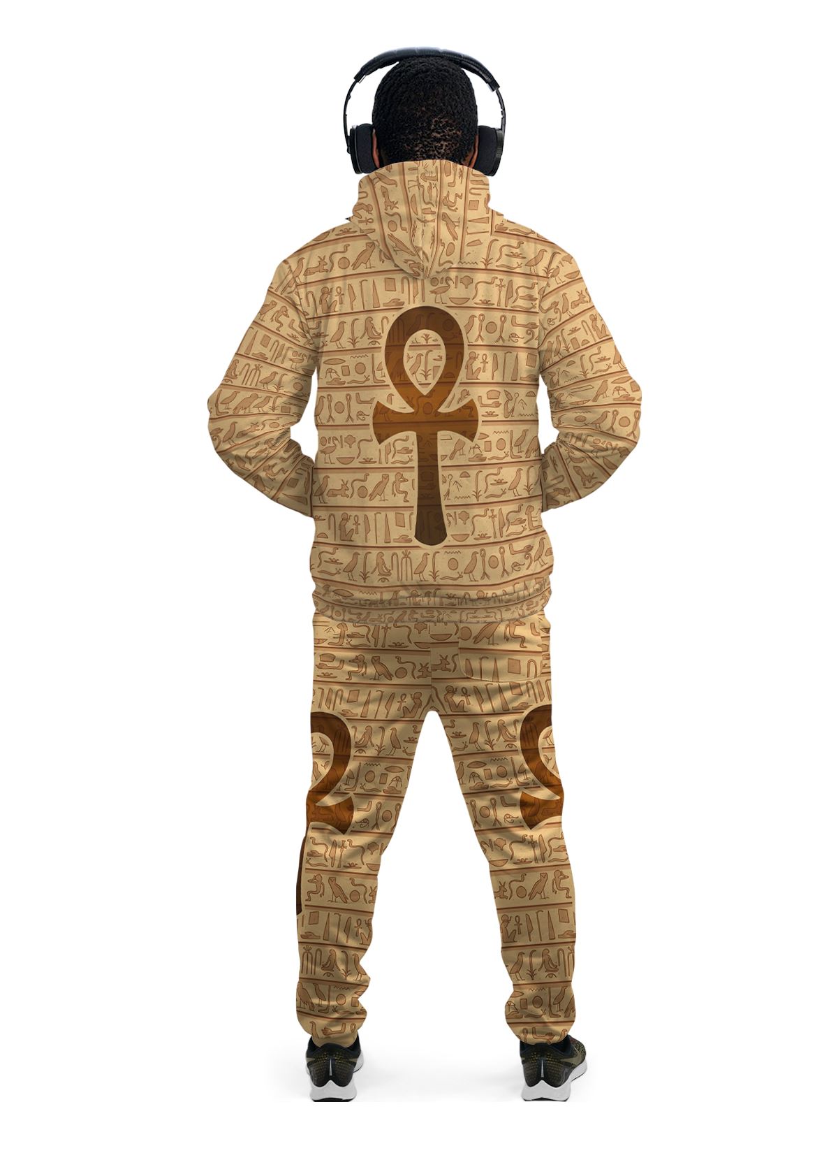 Ankh Symbol Fleece All-over Hoodie And Joggers Set Hoodie Joggers Set Tianci 
