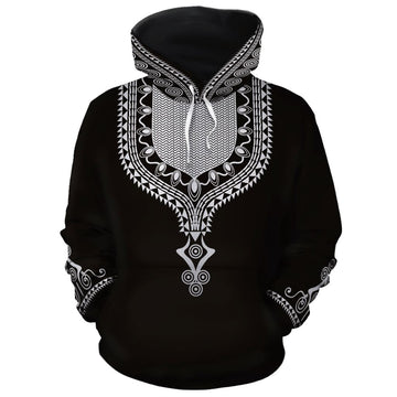 Printed Dashiki Color Black All-over Hoodie Hoodie Tianci Pullover S