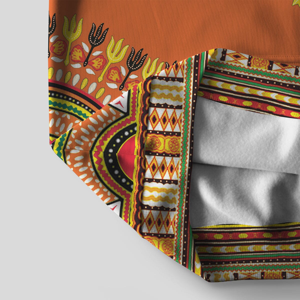 Printed Dashiki In Orange All-over Hoodie Hoodie Tianci