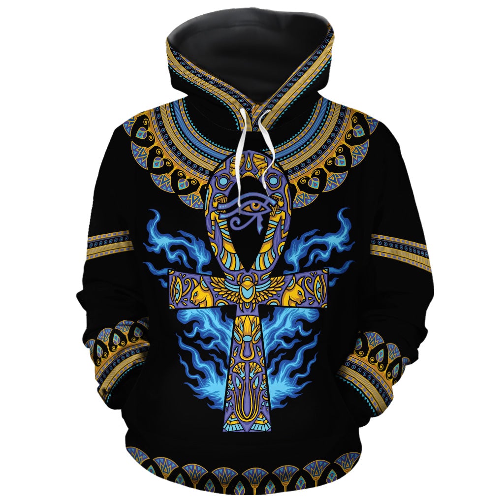 Egyptian Ankh Ft Eye Of Ra All-over Hoodie | African American Clothing