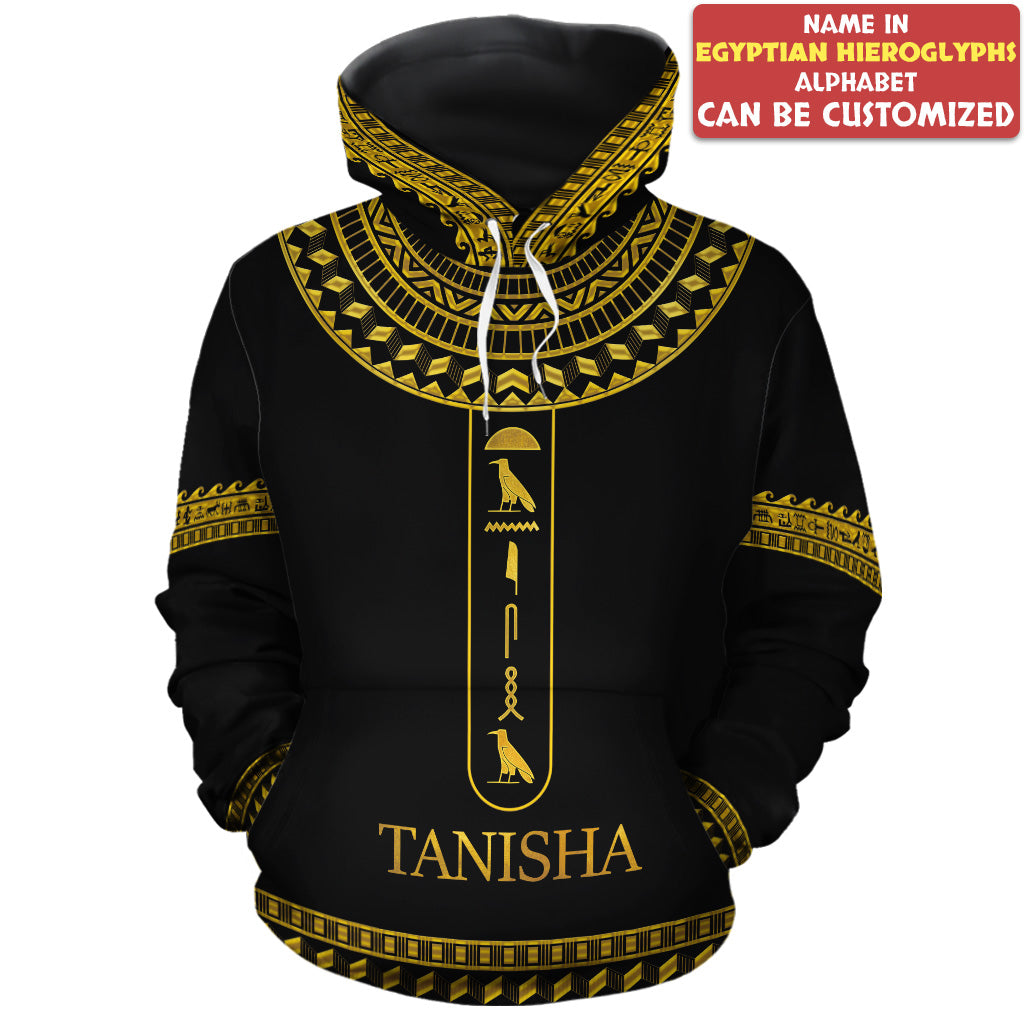 TIANCI Personalized Egyptian Hieroglyphs Alphabet All Over Hoodie