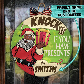 Personalized Knock If You Have Presents Wood Sign Wood Sign Tianci