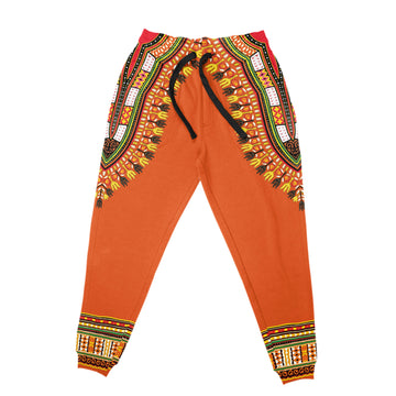 Printed Dashiki In Orange Joggers Joggers Tianci