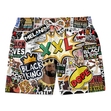 Black King's Time Stickers Shorts Shorts Tianci S