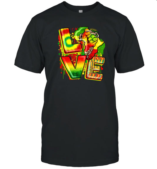Love Juneteenth T-shirt Apparel Gearment Unisex Tee Black S
