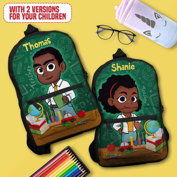 Personalized Little Afro Teacher Kid Backpack Kid Backpack Tianci