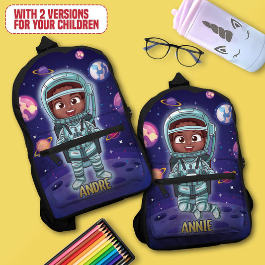 Personalized Little Afro Astronaut Kid Backpack Kid Backpack Tianci