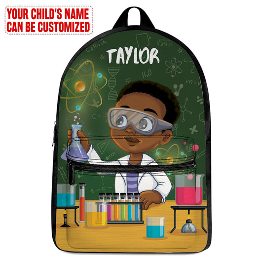 Personalized Little Cute Afro Scientist Kid Backpack Kid Backpack Tianci Boy One Size