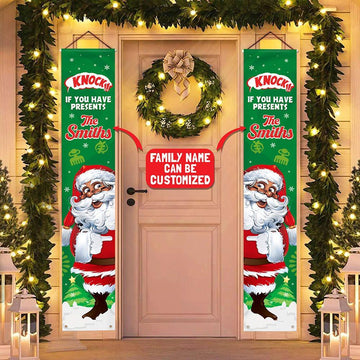 Personalized Knock If You Have Prensents Door Banner Door Banner Tianci