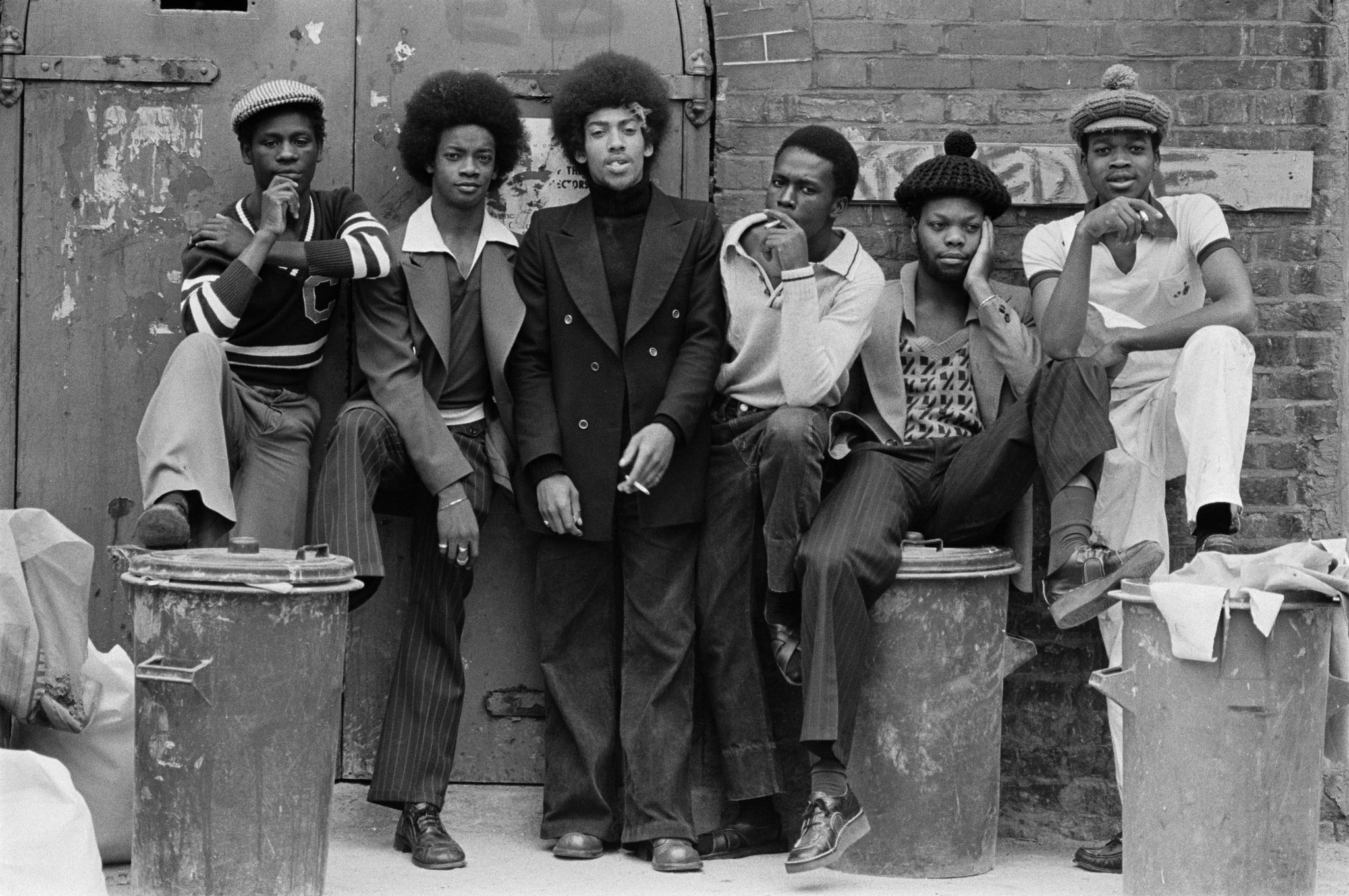 black 70s men fashion