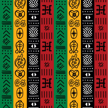 African Symbols In Pan African Colors