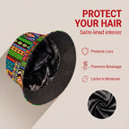 African Striped Patterns Bucket Hat Bucket Hat Tianci Premium Satin Lined Average 