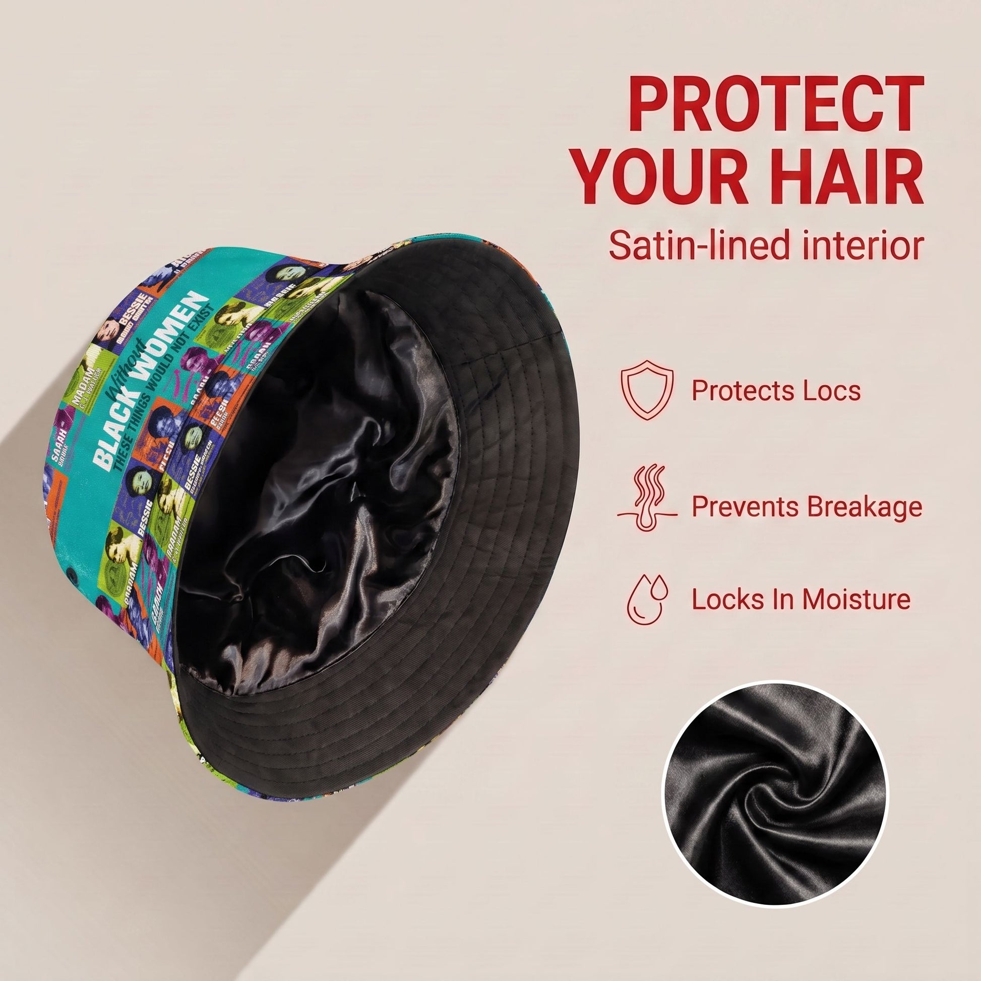 African Women Inventors Bucket Hat Bucket Hat Tianci Premium Satin Lined Average 