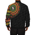 Adinkra Symbols Print Sleeve Bomber Jacket Bomber Jacket Tianci 