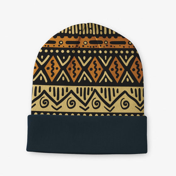 Tribal Mudcloth Pattern Beanie Hat