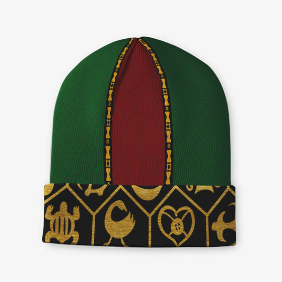 Pan Africa & Adinkra Pattern Beanie Hat Beanie Hat Tianci 