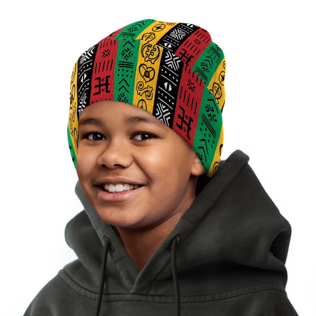 African Symbols In Pan African Colors Kid Beanie Hat Kid Beanie Hat Tianci 
