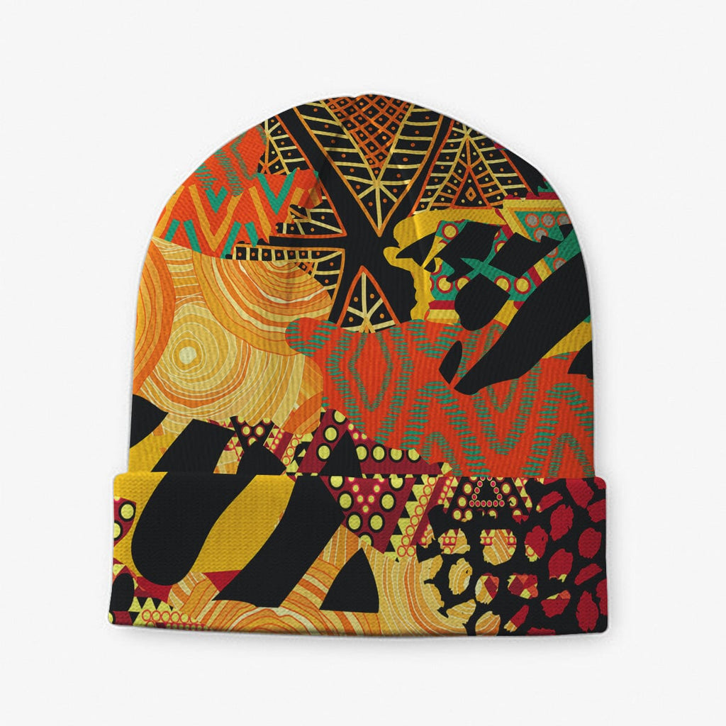 Colored African Patchwork Beanie Hat