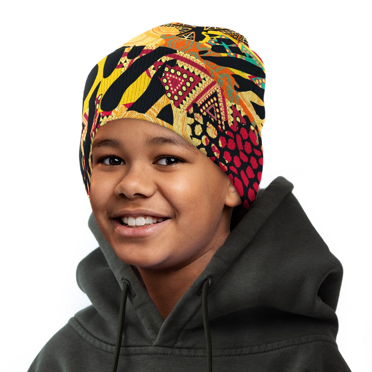 Colored African Patchwork Kid Beanie Hat Kid Beanie Hat Tianci 
